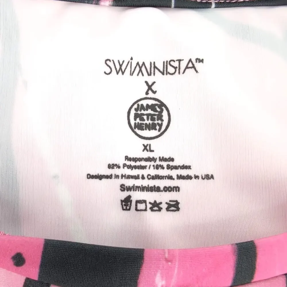 Swiminista x James Peter Henry Good Vibes Rashguard Beach Activities Pink XL NWT